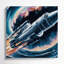 Art mural sur toile bleu Space SpaceX Starship concepts-777142669