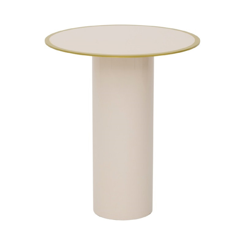 Table d'appoint Alfrida Tiro, lait d'amande, Blanc
