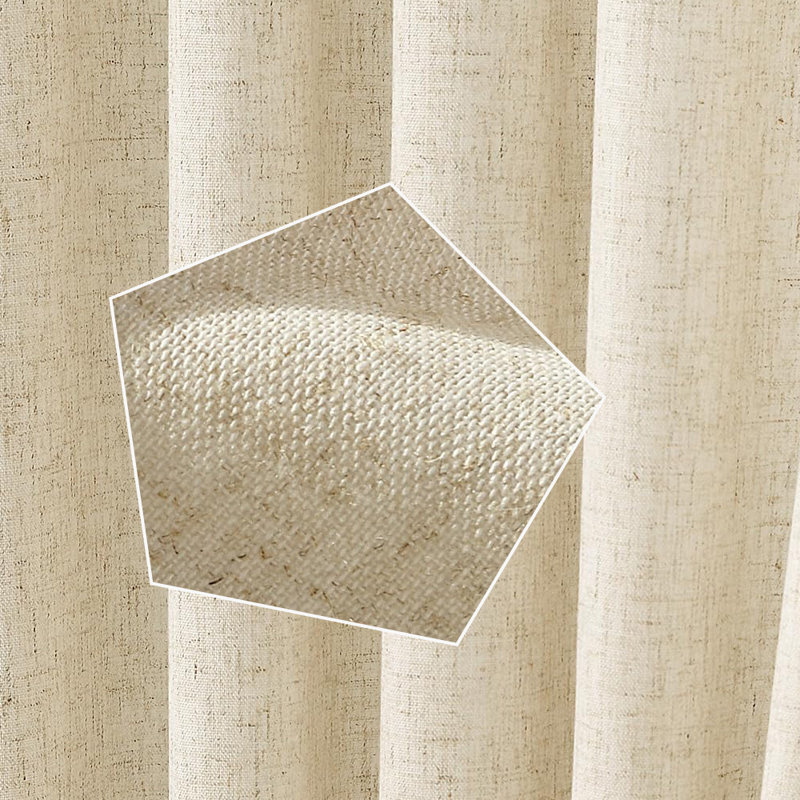 Pinch Pleat Linen Curtains 2 Panels Set, 40" W x 120" L