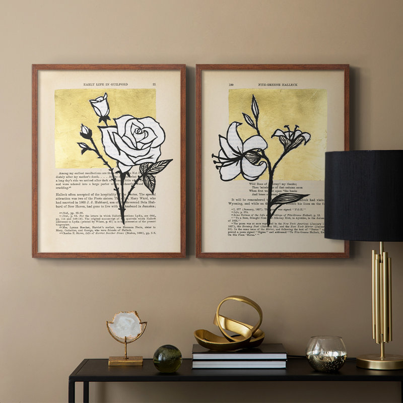 Floral Diary III - reproduction encadrée de qualité supérieure - prêt à être accroché - aucun clou requis - aucun clou requis