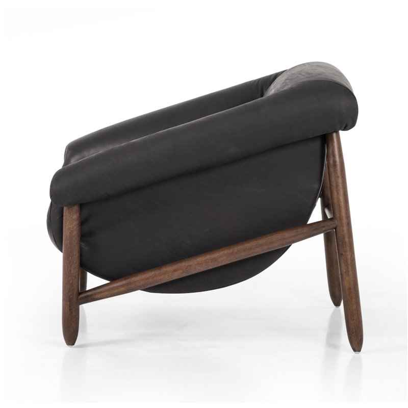 Arista Upholstered Armchair, Heirloom Black Genuine Leather