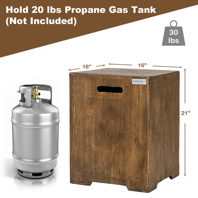 Calmas 16'' x 16'' Rectangle Wood Propane Tank Cover