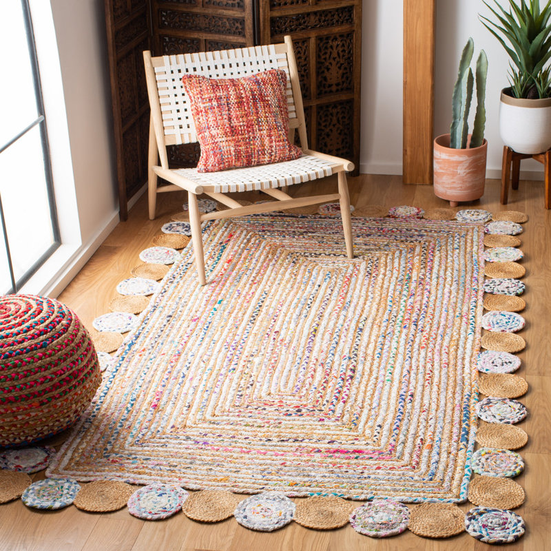 Rubenstein Hand Woven Jute, Cotton Abstract Rug, Rectangle 6' x 9'