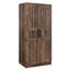 Armoire-penderie 2 portes en bois avec DEL et 4 tablettes de rangement-2136409165