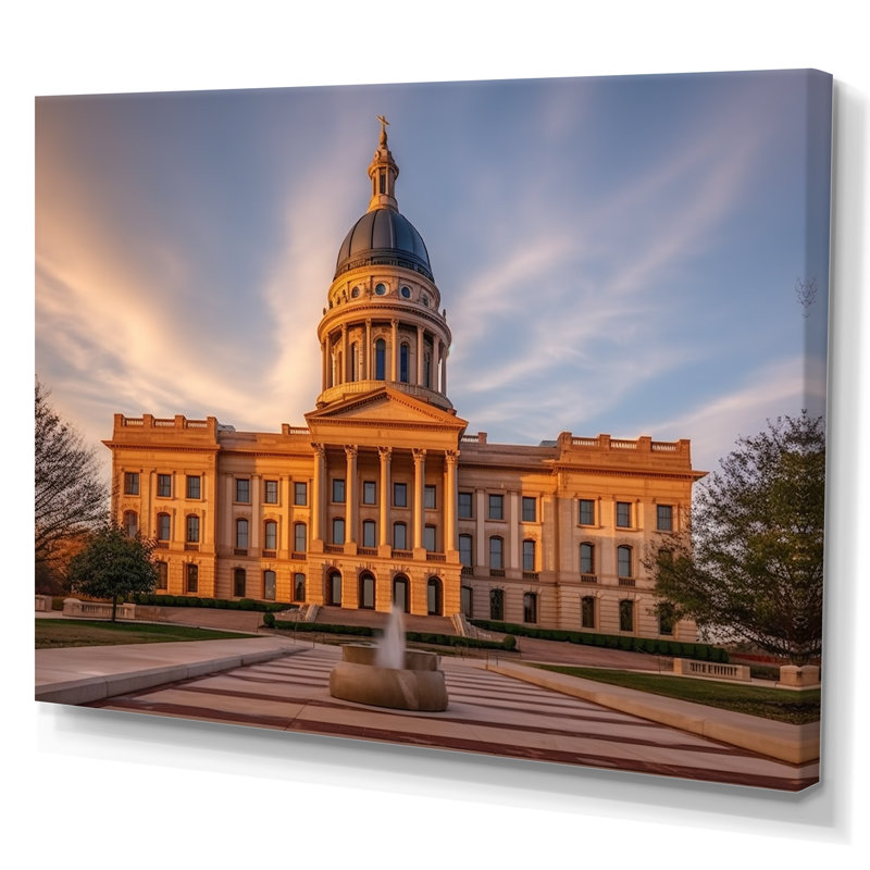 Oklahome City Hall Architecture II - Oklahoma, art mural, H 30 po x l 40 po x P 1,5 po, Toile tendue