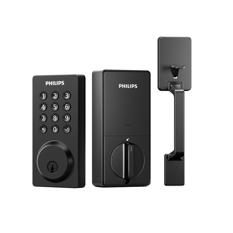 Philips Wi-Fi Keypad Smart Deadbolt with Handle, Matte Black