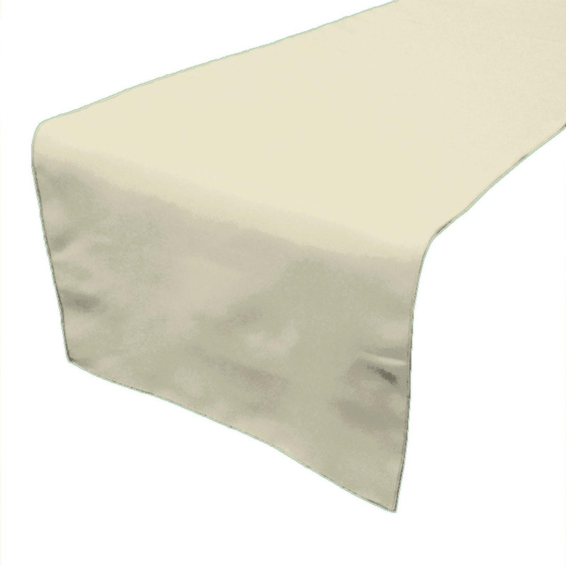 Ollig Rectangle Polyester Table Runnner, 72" x 12" , Ivory