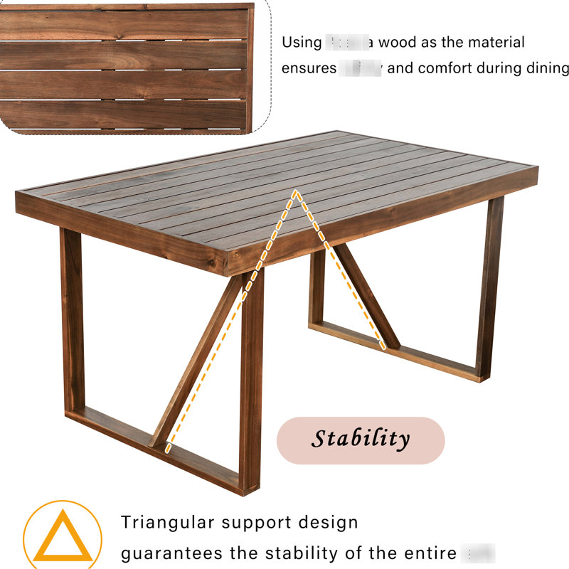 Sleek Wood Outdoor Table And Chairs For A Modern Backyard Dining Ensemble Patio Beyond, Brown