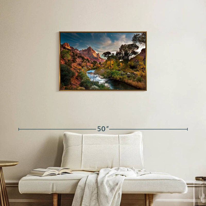 Paysage de Sion, Cadre flottant doré, 31 po x 21 po