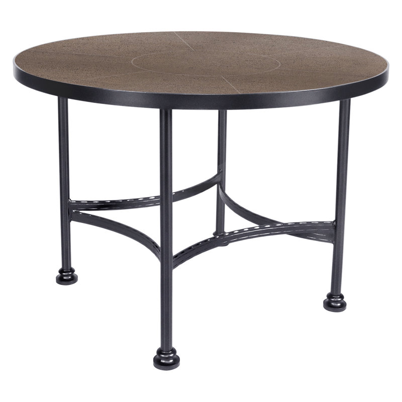 Classico Outdoor Round Dining Table, 42" W x 42" L x 29.75" H, Canyon Taupe, Graphite