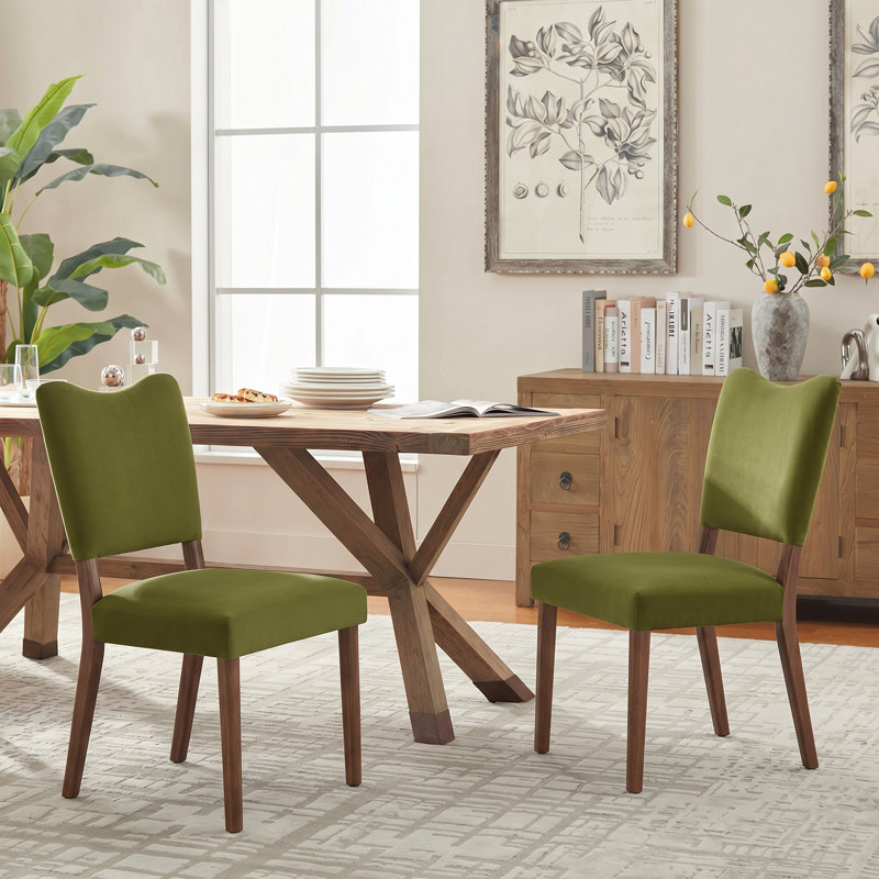 Chaises de salle à manger rembourrées, Vert
