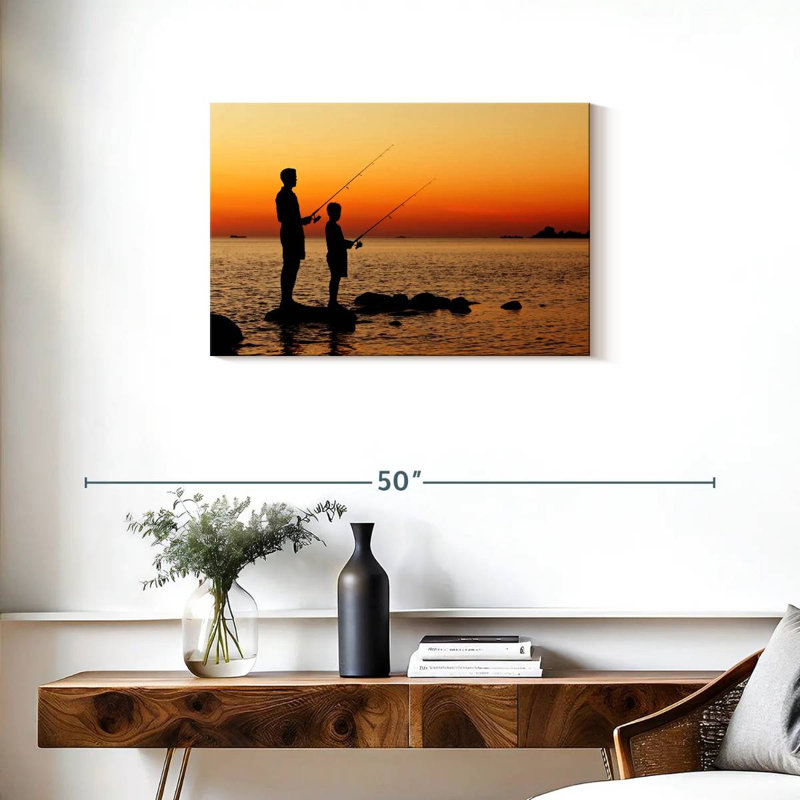 Senne Dad And Son Fishing, 20" H x 30" W