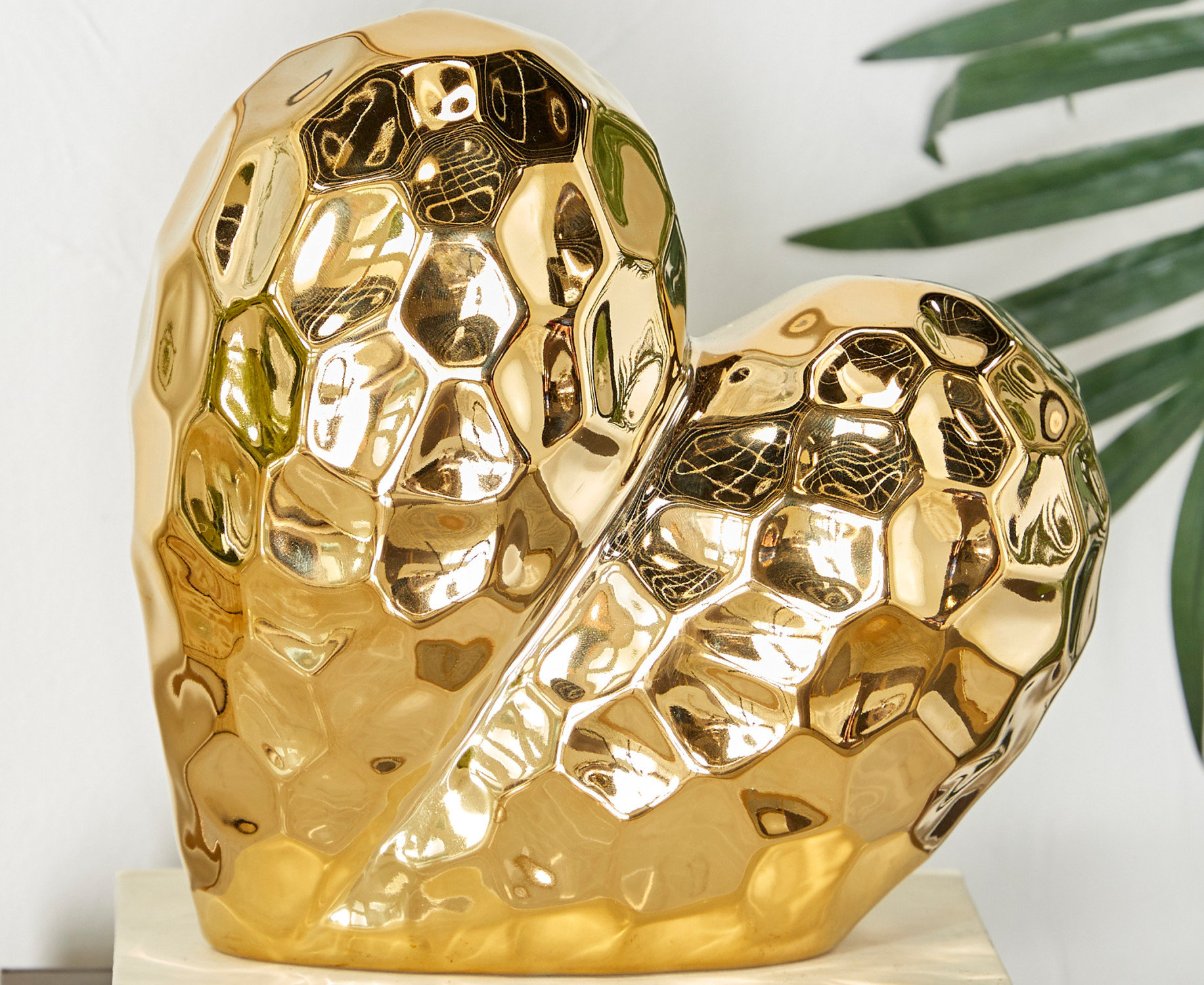 House of Hampton® Almera Porcelain Ceramic Dimensional Angled Origami Inspired Heart Decorative Sculpture & Reviews | Wayfair