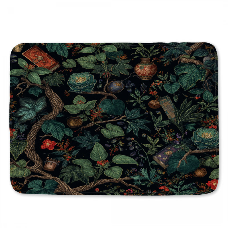 Tapis de bain Botanical Leaves Vines, L 34 po x L 21 po