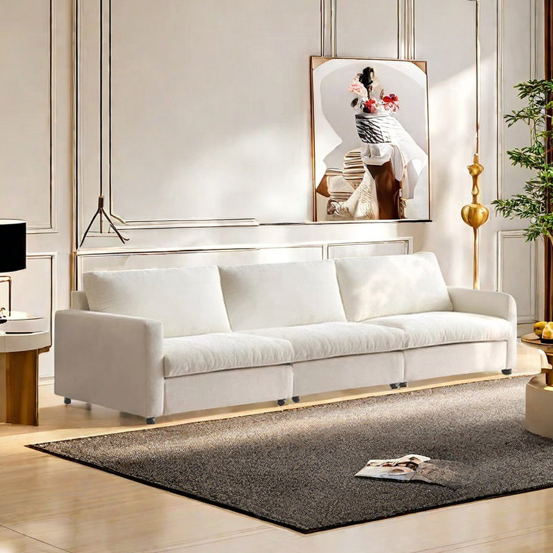 Canapé rétro en chenille simple et décontracté, H 33,85 po x l 137,79 po x P 35,43 po, 5