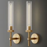Koutarou 19.48" Dimmable Tube Wall Sconces, Solid Copper Base Sconces Wall Lighting(Bulbs Included)