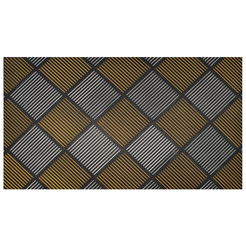 Non-Slip Geometric Indoor Doormat, Silver/Gold