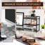 Organisateur de bureau, étagères de bureau à 2 niveaux, support de rangement en bois et tablette autoportante pour bureau, dortoir, maison