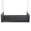Lit balançoire double en bois massif d'extérieur classique, cadre de balançoire en rotin de jardin avec longues cordes pour la piscine, la cour arrière