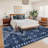 Boho Machine Washable Rug with Rubber Backing for Living Room Non-Slip Dining Room Rug Easy-Cleaning Floor Carpet for Bedroom Office Playroom_OKPHO_338N_Geometric_Blue-1758968216