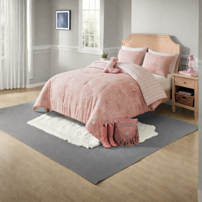 Ensemble de literie en microfibre pour grand lit Pink Western Cowgirl