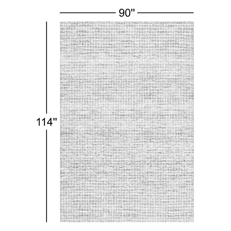Katasha Checked Wool Brown Area Rug, Round 8'