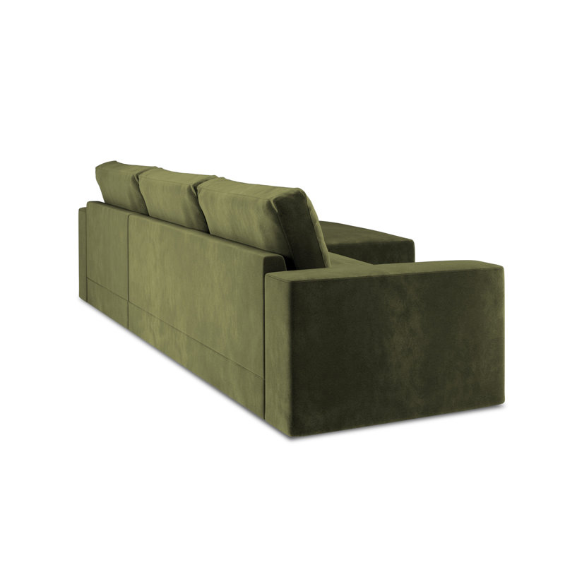 Donatella 6 Seater Sofa Bed, Right Hand Facing, Olive Green Velvet