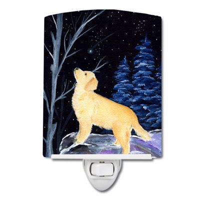 Éclairage de nuit en céramique starry retriever