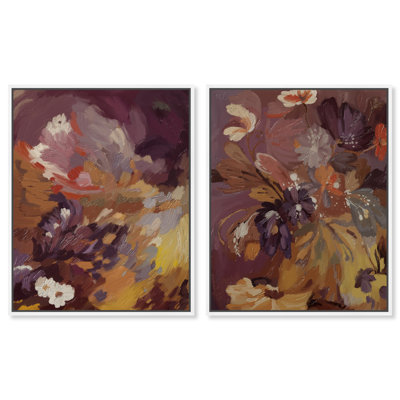 Crimson garden Set Graphic Art Canvas