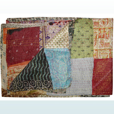 Jeté en coton avec broderie Trio