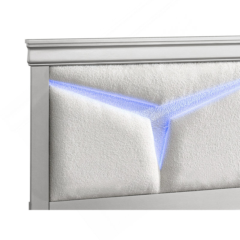 Lit simple (matelas non inclus), champagne argenté, Twin, Silver