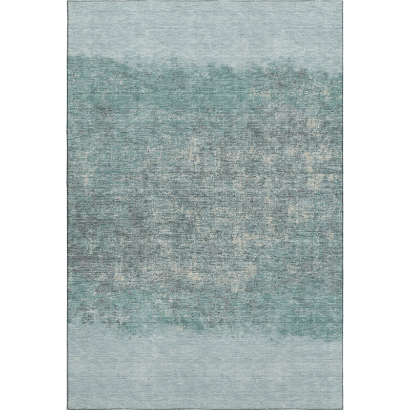 Tapis de qualité supérieure lavable à la machine Mayfield AMF2214, Teal, 3 pi x 5 pi