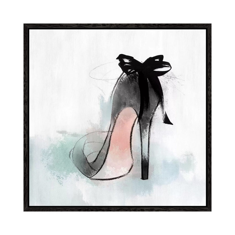 Ribbon Heel by Isabelle Z - Print on Canvas, 45.72 cm H x 45.72 cm W, Black Framed