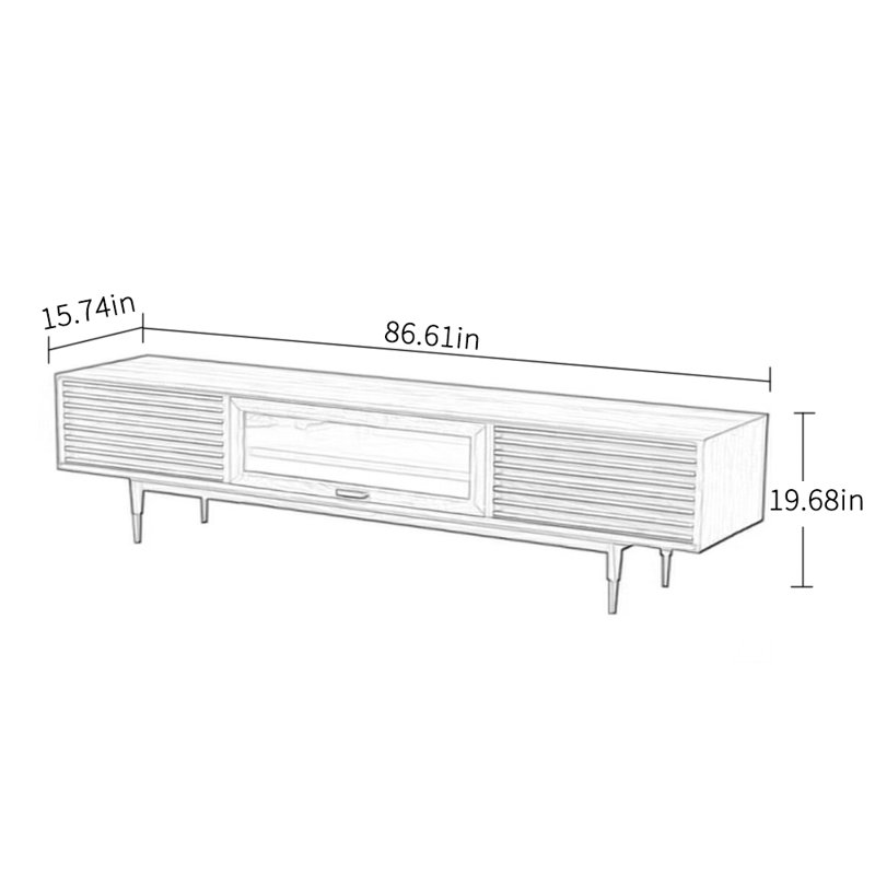 Meuble télé rétro, H 19,68 po x L 86,61 po x l 15,74 po