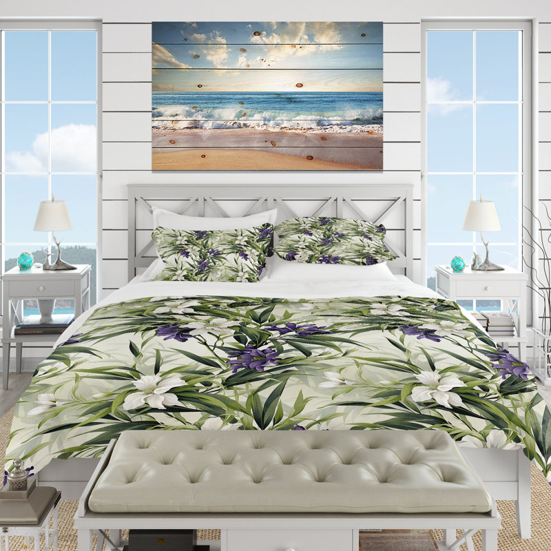 Ensemble de housse de couette Green Green Bamboo Serenade, Housse de couette simple + 1 taie décorative stan