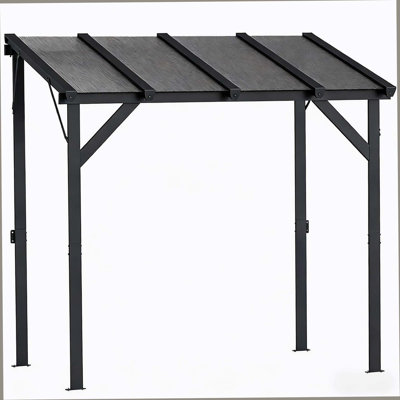 Outdoor Canopy Shelter,Hardtop Grill Gazebo,Lean-To BBQ Shelter