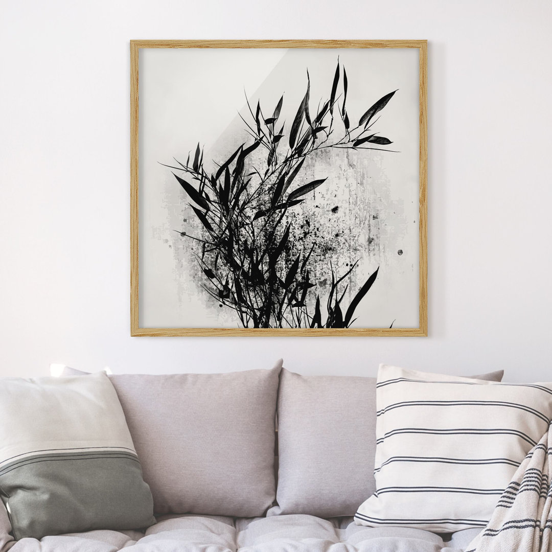 Gerahmter Grafikdruck Flora - Black Bamboo