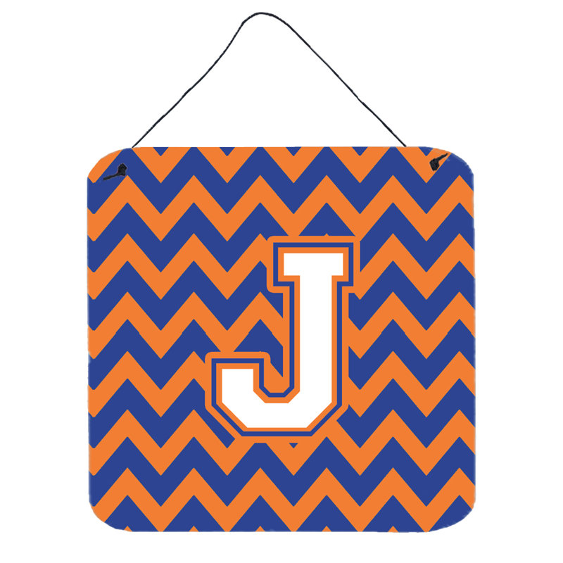 Décoration murale chevron, Bleu / orange n<sup>o</sup>3, J