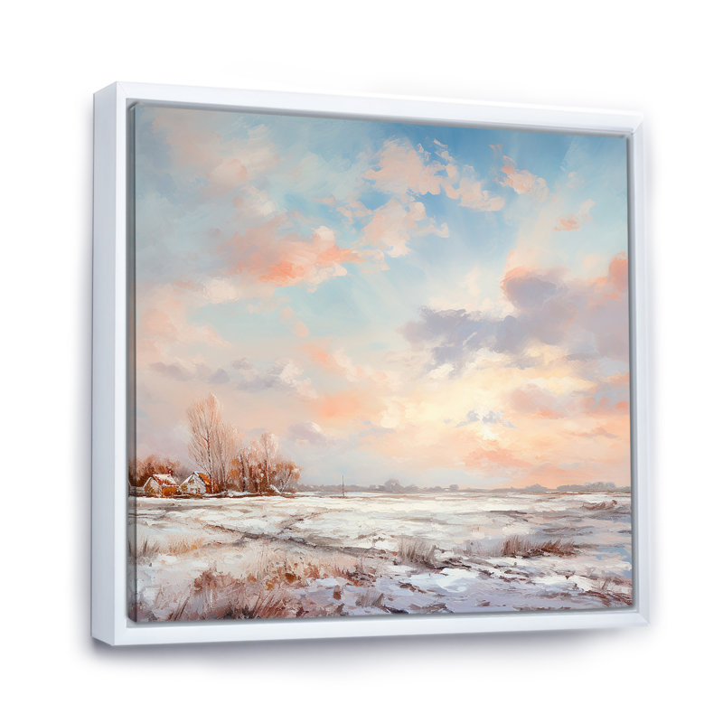 «Clouds Winter Scenery In Country Side», reproduction sur toile, H 24 po x l 24 po x P 1 po, Cadre flottant blanc
