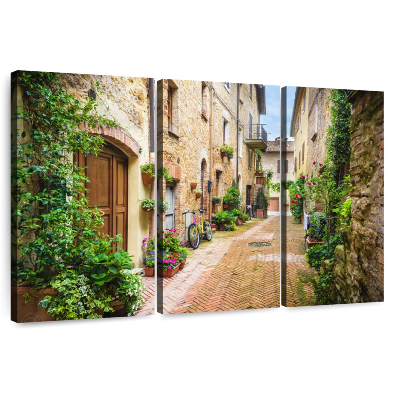 Kavia, pittoresque rue toscane, H 32 po x l 50 po
