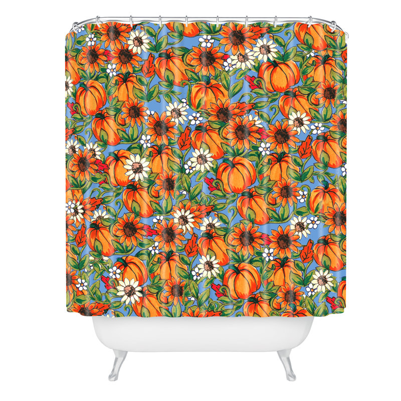 Rideau de douche simple citrouille harvest