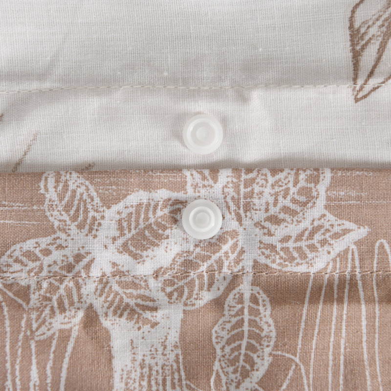 Ocheyedan Cotton Blend Abstract Duvet Cover Set with Pillowcases, Brown, 200 x 200 cm