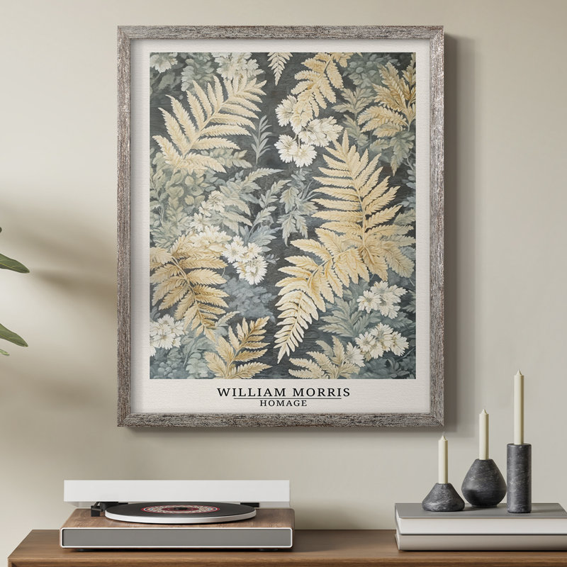 Imprimé encadré en bois massif de la série Dccxx de William Morris, H 11 po x l 9 po