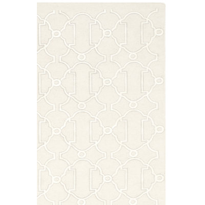 Rodgers Hand Woven Flat Weave Wool/Silk/Cotton Geometric Rug in Beige