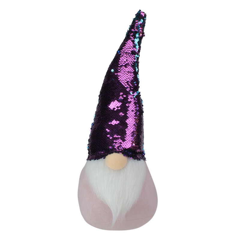 Décoration de Noël 17,5 "GNOME avec paillettes mauves et bleues