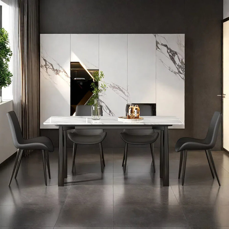 Ensemble de table et chaises Smooth Rock Plate, H 29,52 po x L 70,86 po x l 35,43 po