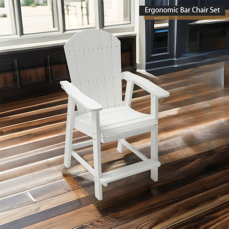 Fauteuil de salle à manger d'extérieur Bowersox, Blanc mat