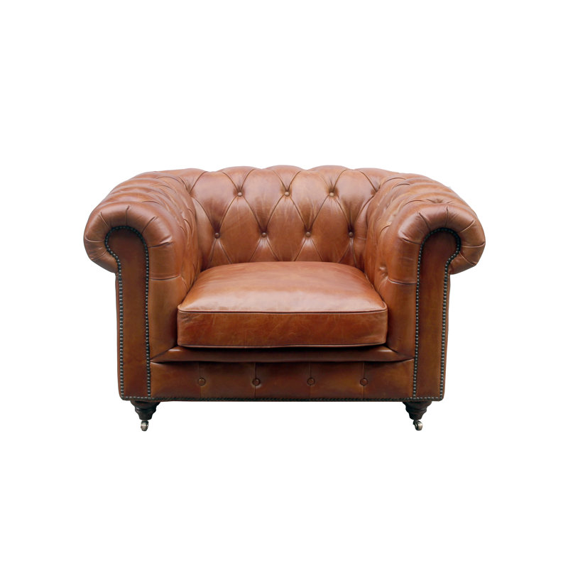Fauteuil club 100% cuir fleur Paris Club