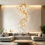 Lustre moderne 26 po en or pour vestibule, 6 lumières avec base G9-184914481
