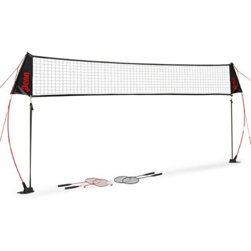 Penn Premium Easy Setup Badminton Set, Includes 4 Rackets And Shuttlecocks